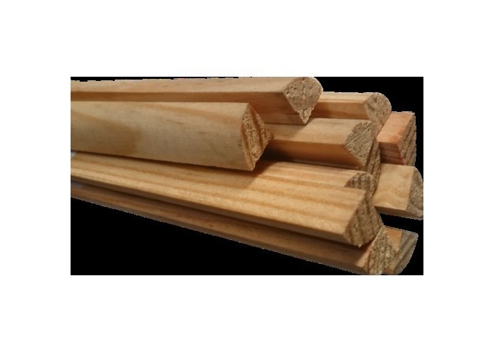 Perfis Moldura - 1/4 Cana em Pinho 2400x12x12mm - Pack de 12
