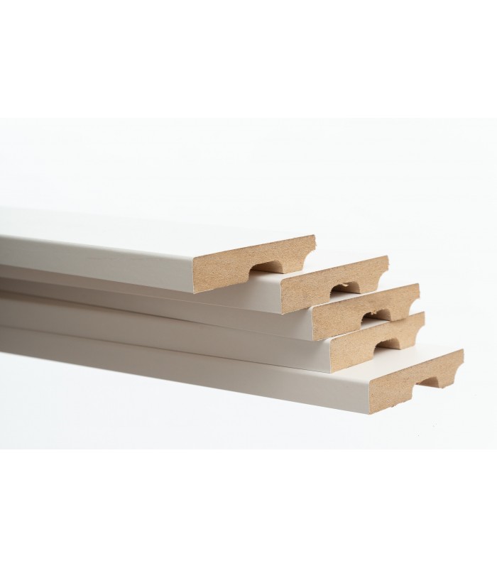 Rodapé MDF Branco 1,4x7x225cm - Pack de 5