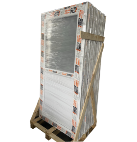 Porta Exterior PVC Meio Vidro Fosco 98x208cm Direita