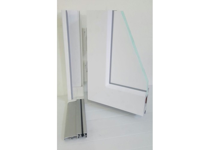 Porta Exterior PVC Painel Liso Branco 90x200cm Direita