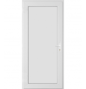 Porta Exterior PVC Painel Liso Branco 90x200cm ESQUERDA