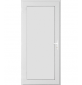 Porta Exterior PVC Painel Liso Branco 80x200cm ESQUERDA