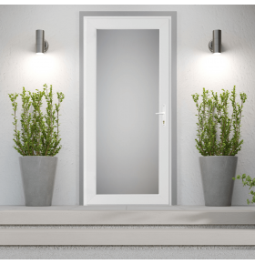 Porta Exterior PVC Vidro Duplo Fosco 90x200cm Esquerda