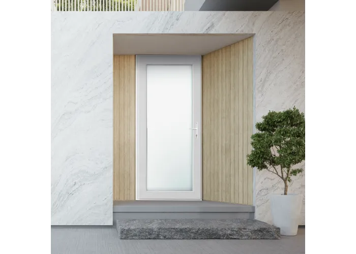 Porta Exterior PVC Vidro Duplo Transparente 80x200cm Esquerda