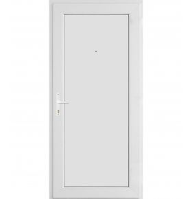 Porta Exterior PVC Painel Liso Branco 98x208cm DIREITA