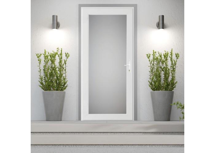 Porta Exterior PVC Vidro Duplo Fosco 80x200cm Esquerda