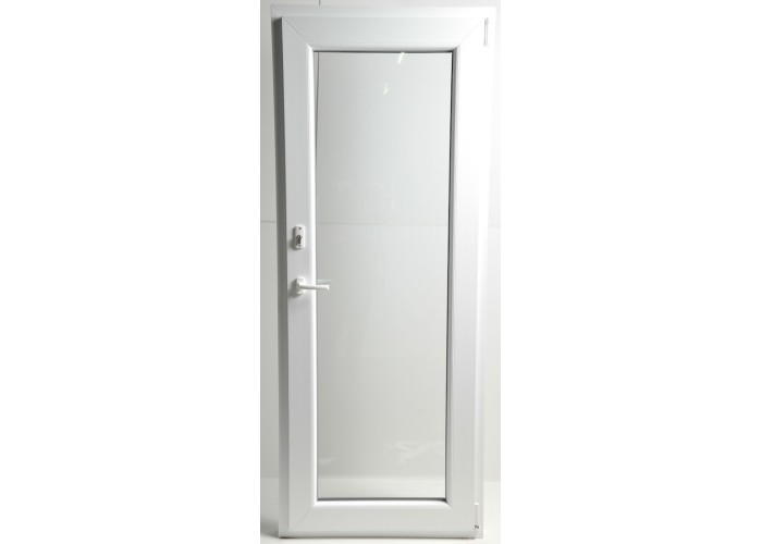 Porta Janela PVC Oscilobatente 80x200 cm com fechadura e Vidro Duplo | Cando