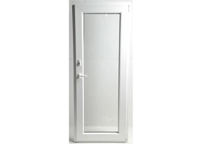 Porta Janela PVC Oscilobatente 80x200 cm com fechadura e Vidro Duplo | Cando