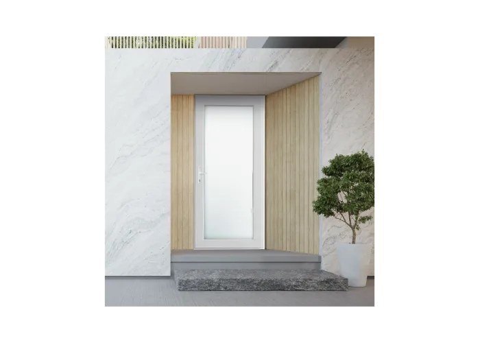 Porta Exterior PVC Vidro Duplo Transparente 90x200cm Direita
