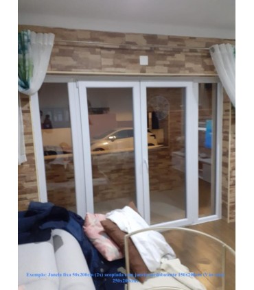 Janela PVC 50x200cm Fixa Vidro Duplo CANDO