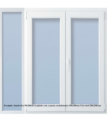 Janela PVC 50x200cm Fixa Vidro Duplo CANDO