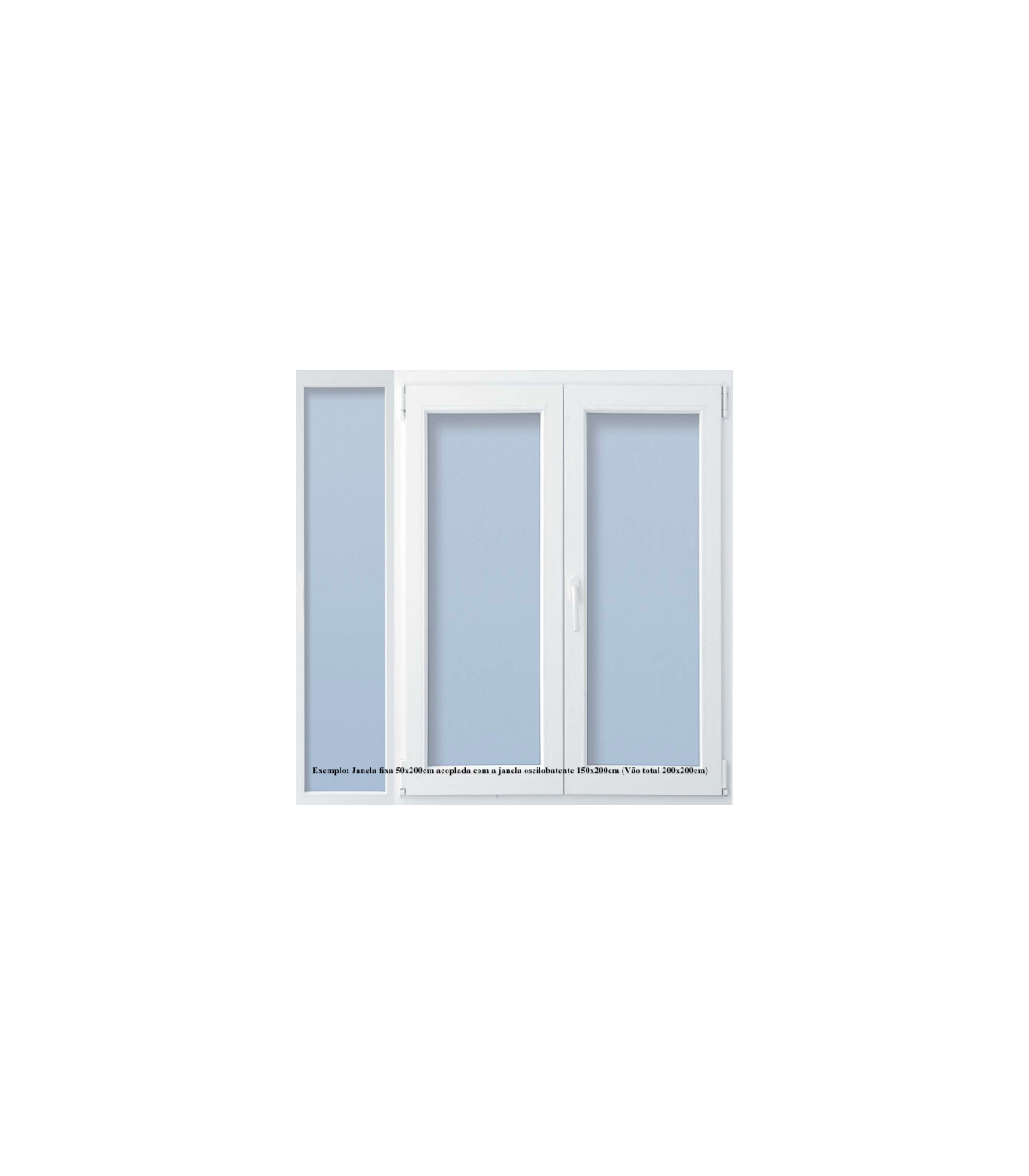 Janela PVC 50x200cm Fixa Vidro Duplo CANDO