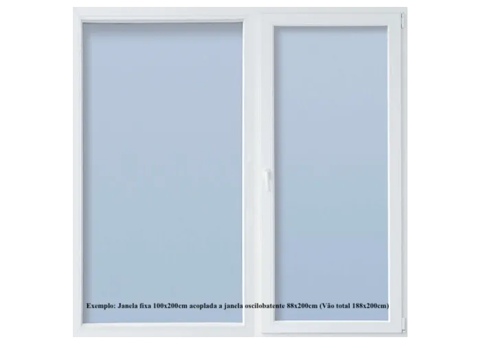 Janela PVC 100x200cm Fixa Vidro Duplo