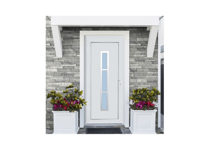 Porta Exterior PVC Alabama Branca Esquerda - Por Medida