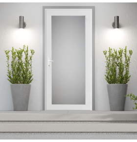 Porta Exterior PVC Vidro Duplo Fosco Direita - Por Medida