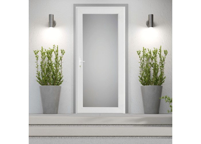 Porta Exterior PVC Vidro Duplo Fosco Direita - Por Medida