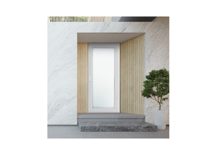 Porta Exterior PVC Vidro Duplo Transparente Direita - Por Medida