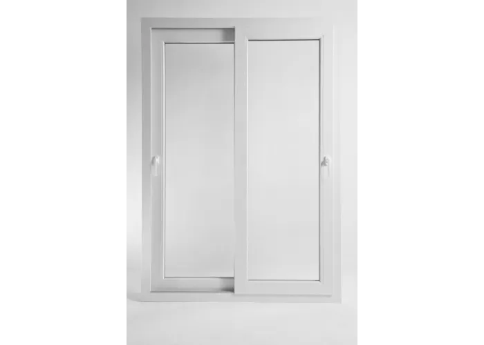 Janela de correr de sacada em PVC Aluplast, sem estore