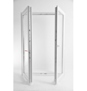 Janela oscilobatente, de sacada em PVC Aluplast, sem estore