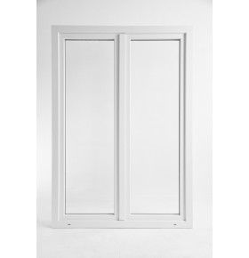 Janela oscilobatente, de sacada em PVC Aluplast, sem estore