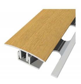 Perfil de Transição Aluminio Revestido Carvalho Cinza 2,7m x 30mm