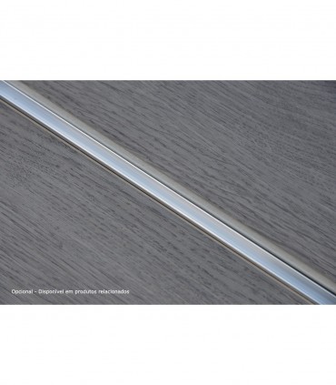 Perfil de Transição Aluminio Revestido Carvalho Cinza Escuro 2,7m x 30mm