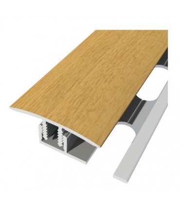 Perfil de Transição Aluminio Revestido Carvalho Cinza Escuro 2,7m x 30mm