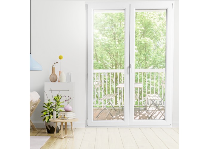 Porta Janela PVC Oscilobatente 120x200 cm com Vidro Duplo | Cando