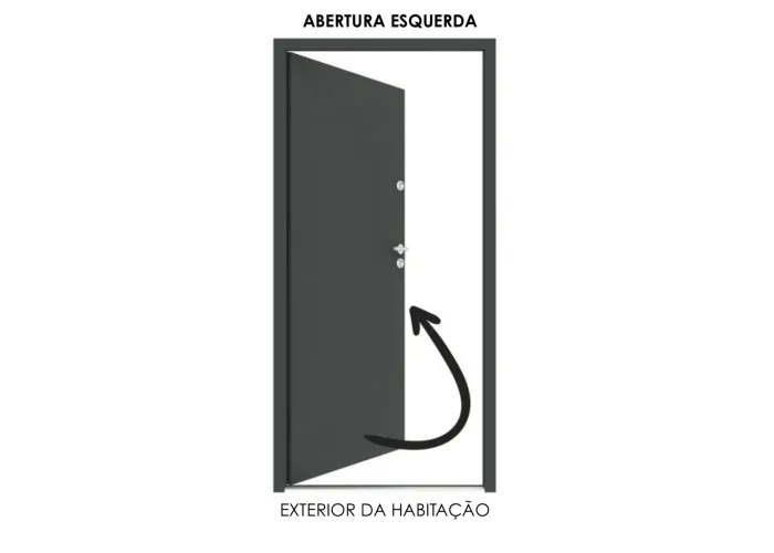 Porta Exterior Metal Smooth Branca 98x208cm Esquerda