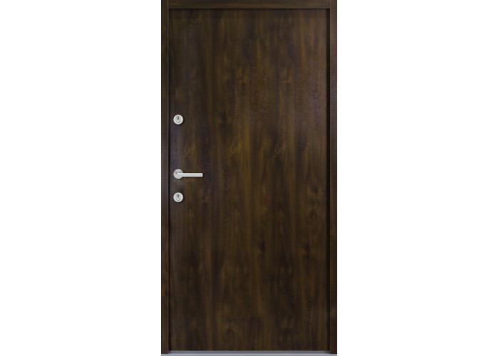 Porta Exterior Metal Smooth Nogueira 98x208cm Direita