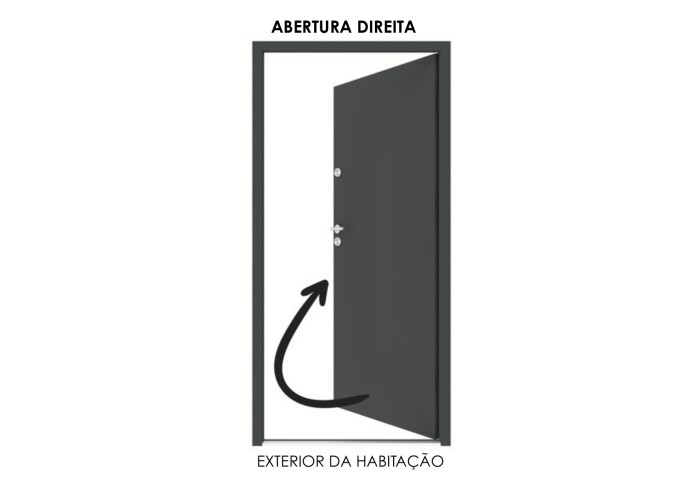 Porta Exterior Metal Smooth Nogueira 98x208cm Direita