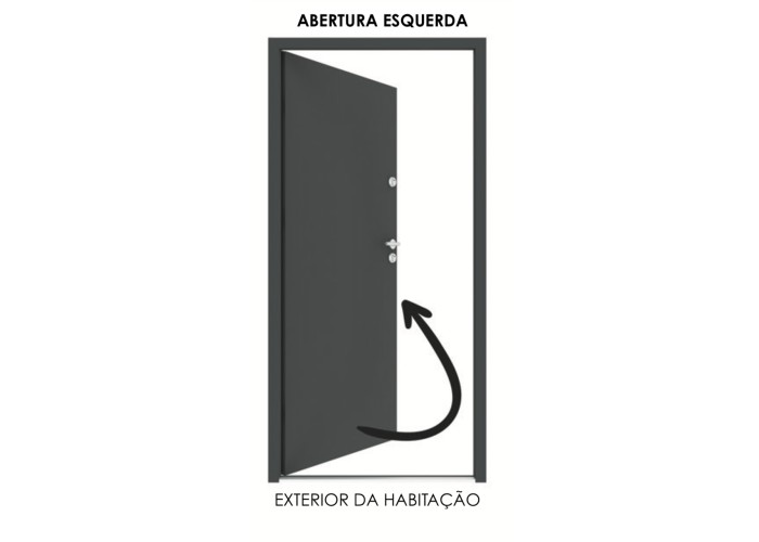 Porta Exterior Metal Smooth Nogueira 98x208cm Esquerda