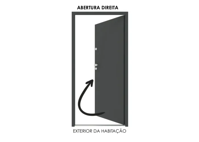 Porta Exterior Metal 4Line Nogueira 98x208cm Direita
