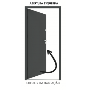 Porta Exterior Metal 4Line Nogueira 98x208cm Esquerda