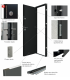 Porta Exterior Metal 4Line Nogueira 98x208cm Esquerda