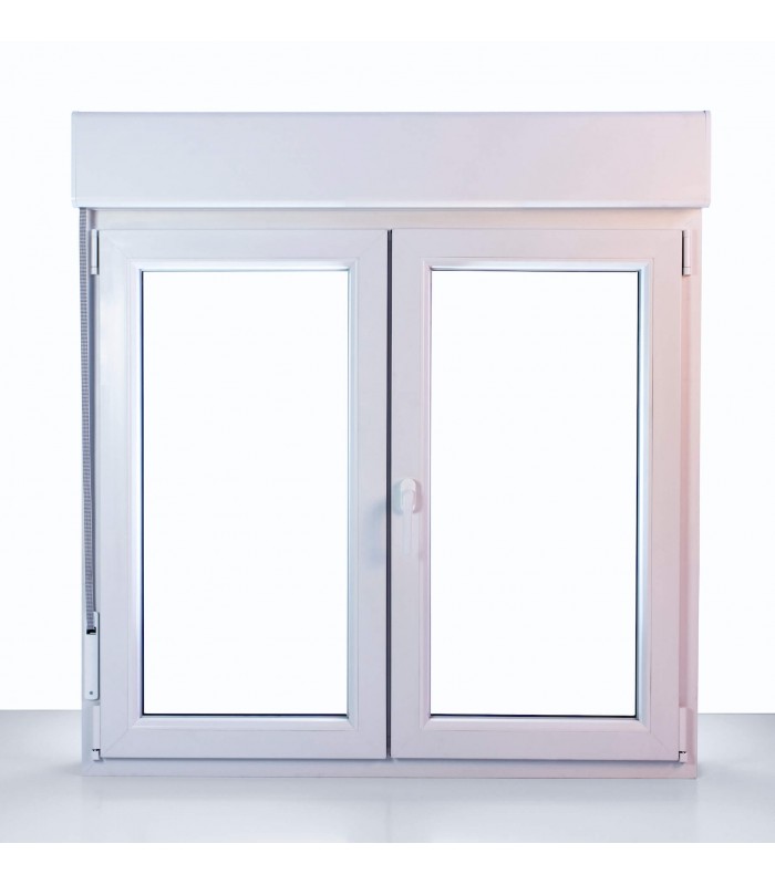 Janela PVC Oscilobatente Por Medida com Estore 2 Folhas Vidro Duplo Aluplast A+
