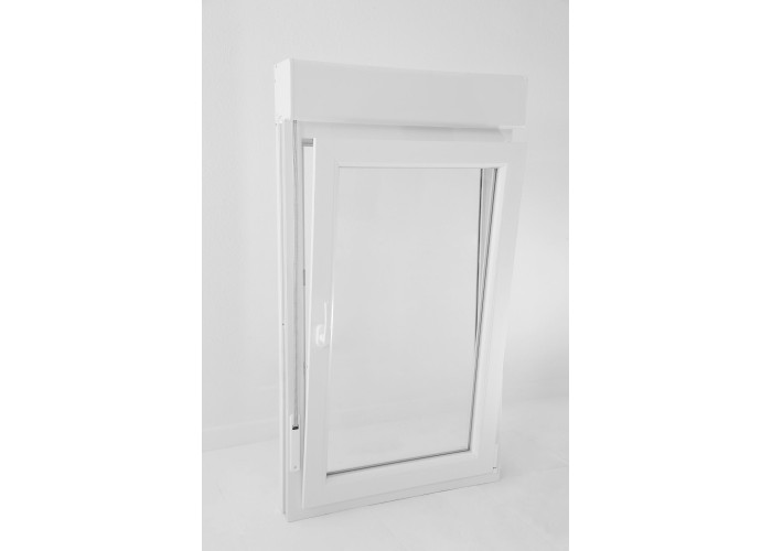 Janela PVC Oscilobatente Direita Por Medida com Estore Vidro Duplo Aluplast A+