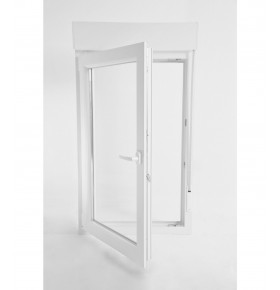 Janela PVC Oscilobatente Esquerda Por Medida com Estore Vidro Duplo Aluplast A+