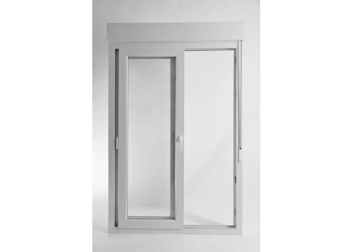 Janela de Correr PVC Por Medida com Estore 2 Folhas Vidro Duplo Aluplast A+