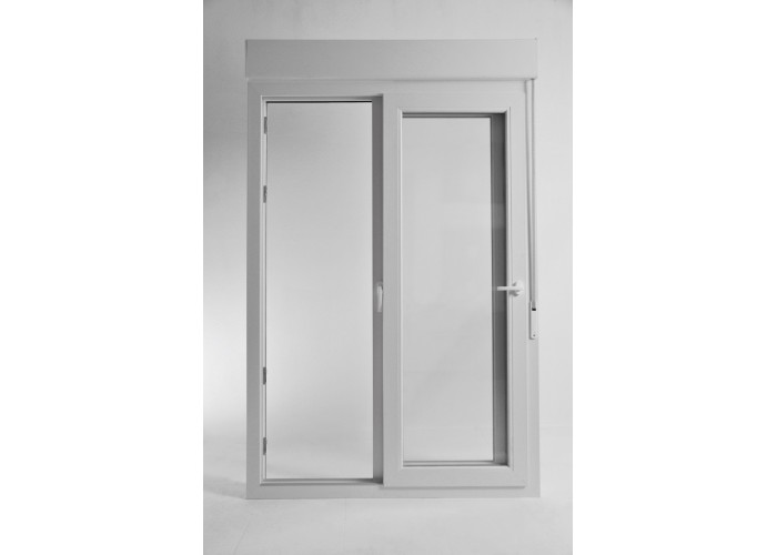 Janela de Correr PVC Por Medida com Estore 2 Folhas Vidro Duplo Aluplast A+