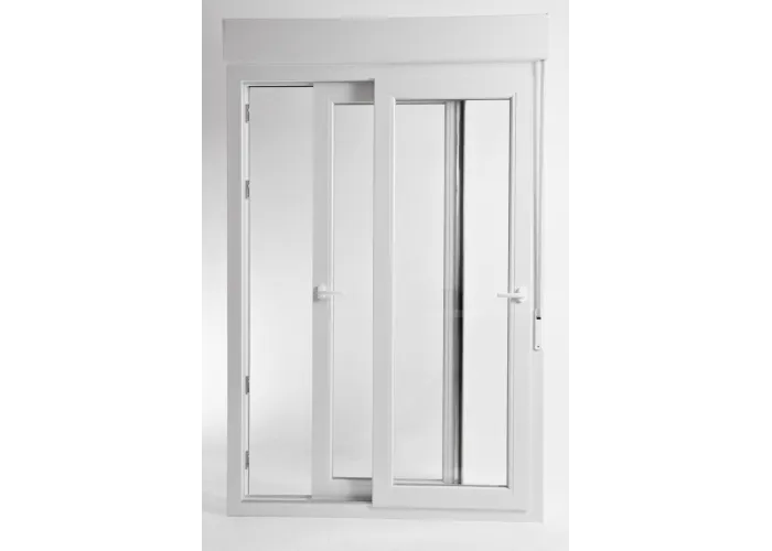 Janela de Correr PVC Por Medida com Estore 2 Folhas Vidro Duplo Aluplast A+