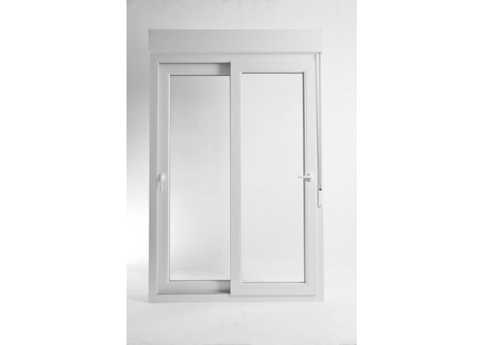 Janela de Correr PVC Por Medida com Estore 2 Folhas Vidro Duplo Aluplast A+