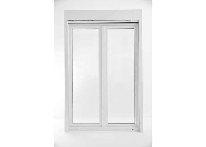 Janela de Correr PVC Por Medida com Estore 2 Folhas Vidro Duplo Aluplast A+
