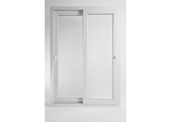Janela de correr de sacada em PVC Aluplast, sem estore