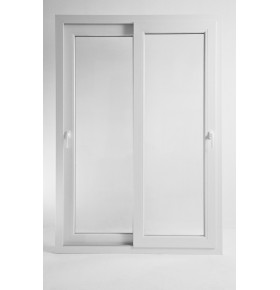 Janela de correr de sacada em PVC Aluplast, sem estore