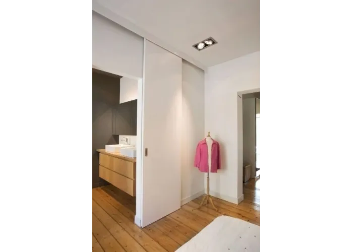 Porta de Correr 200x80cm Branco com Ferragens e Guarnição