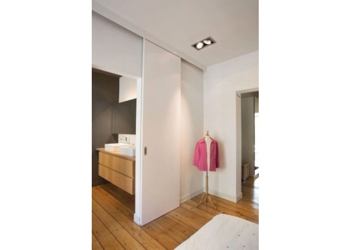 Porta de Correr 200x90cm Branco com Ferragens e Guarnição
