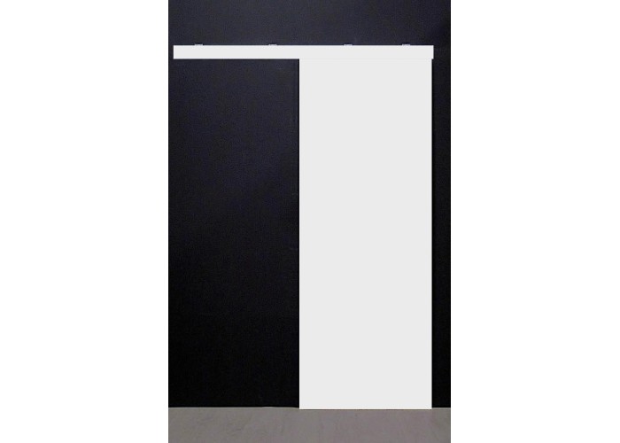 Porta de Correr 200x80cm Branco com Ferragens e Guarnição