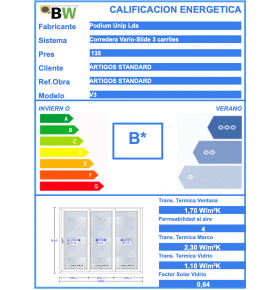 Porta Janela de Correr PVC 3F 200x200cm Vidro Duplo Aluplast