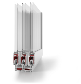 Porta Janela de Correr PVC 3F 200x200cm Vidro Duplo Aluplast
